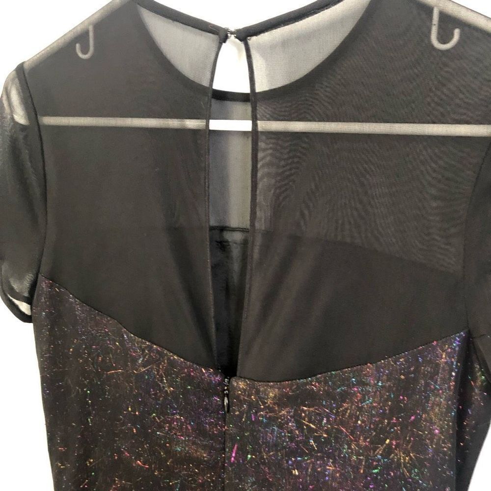 sheer overlay long colorful metallic hair confetti cap sleeve vintage y2k - Picture 5 of 11